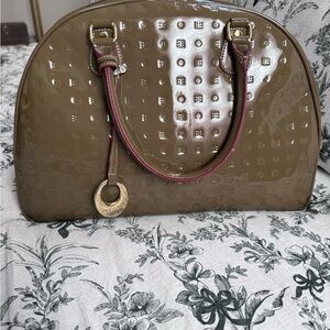 Arcadia Glossy Olive Shoulder Bag